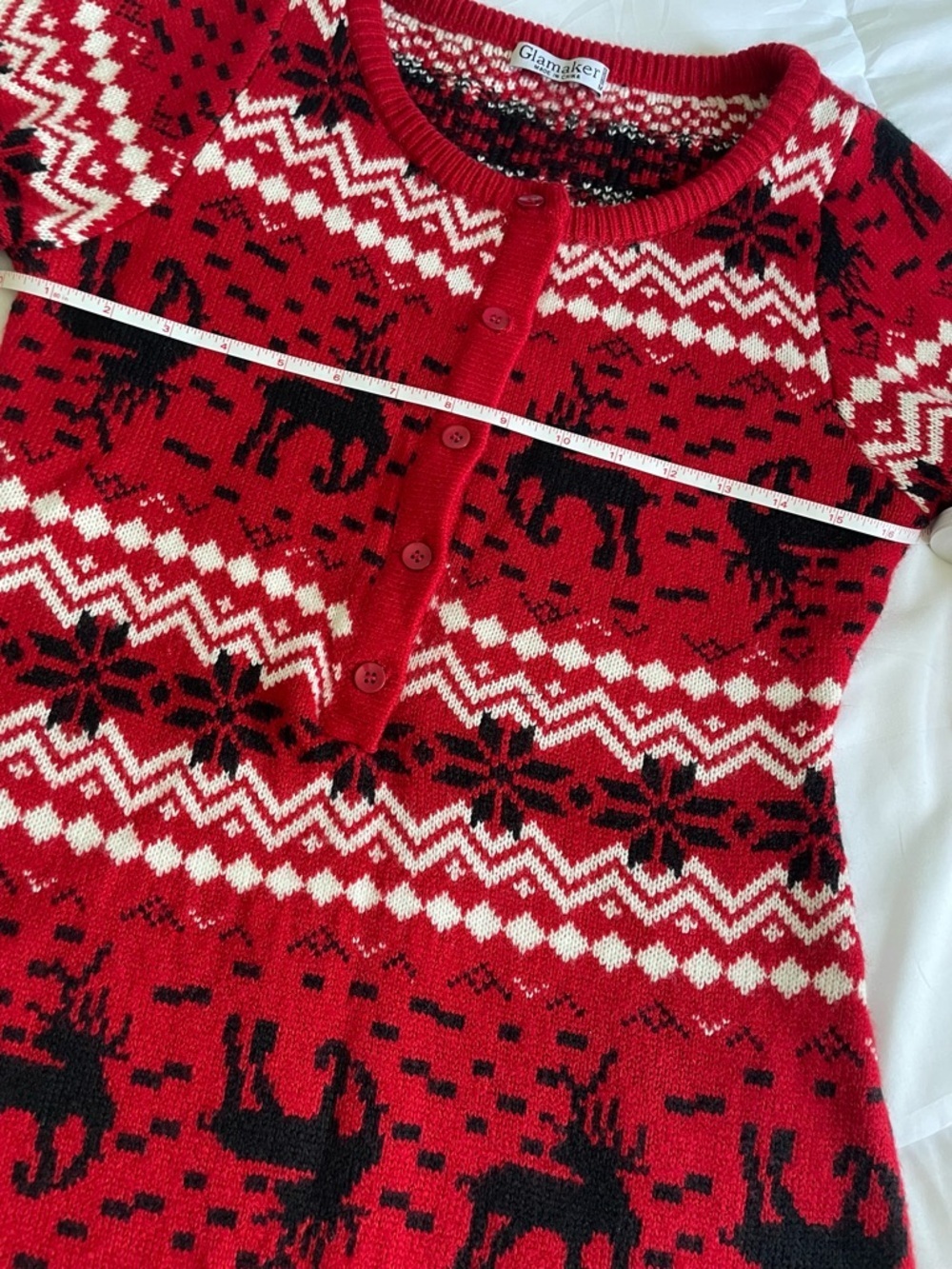 Like new Reindeer Knit Pajama Romper - Picture 4 of 6